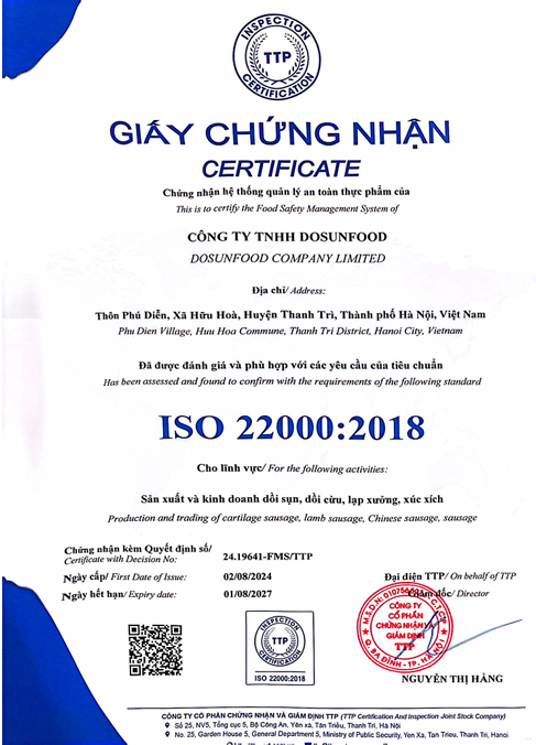 GIẤY CHỨNG NHẬN ISO