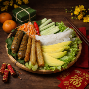 dồi sụn cuốn bánh tráng