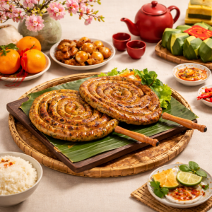 dồi sụn nướng vàng giòn chuẩn vị Hà Nội 