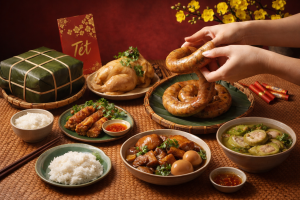 dồi sụn nướng vàng giòn chuẩn vị Hà Nội 