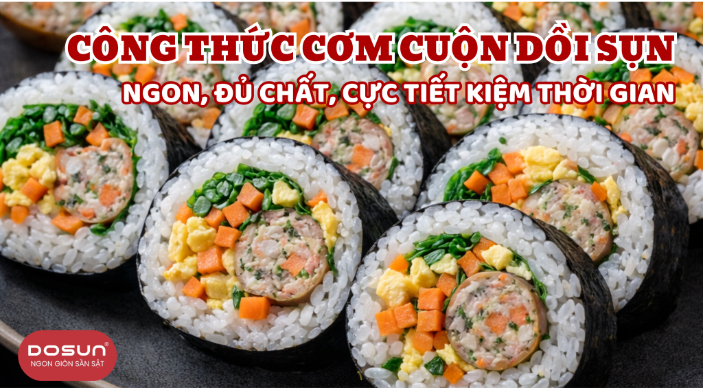 cơm cuộn dồi sụn DOSUNFOOD cắt khoanh