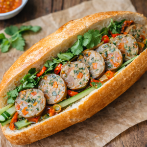 dồi sụn chiên vàng cho bánh mì