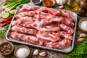 sụn heo cắt hạt lựu làm dồi sụn