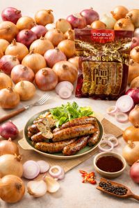 cận cảnh dồi sụn DOSUN với hành tây