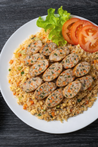 Cơm chiên dồi sụn trình bày đẹp