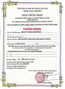 chứng nhận vệ sinh an toàn thực phẩm
