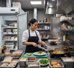 Khu bếp quán ăn đạt chuẩn vệ sinh